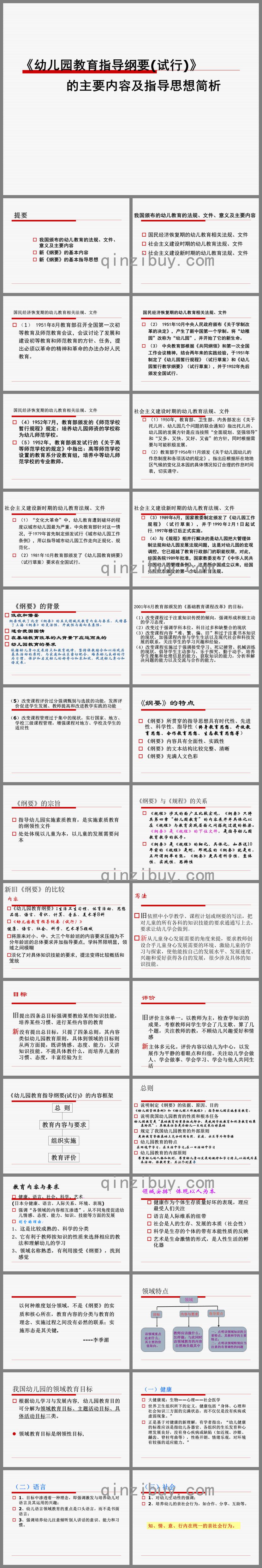 幼儿园教育指导纲要(试行)简析PPT课件