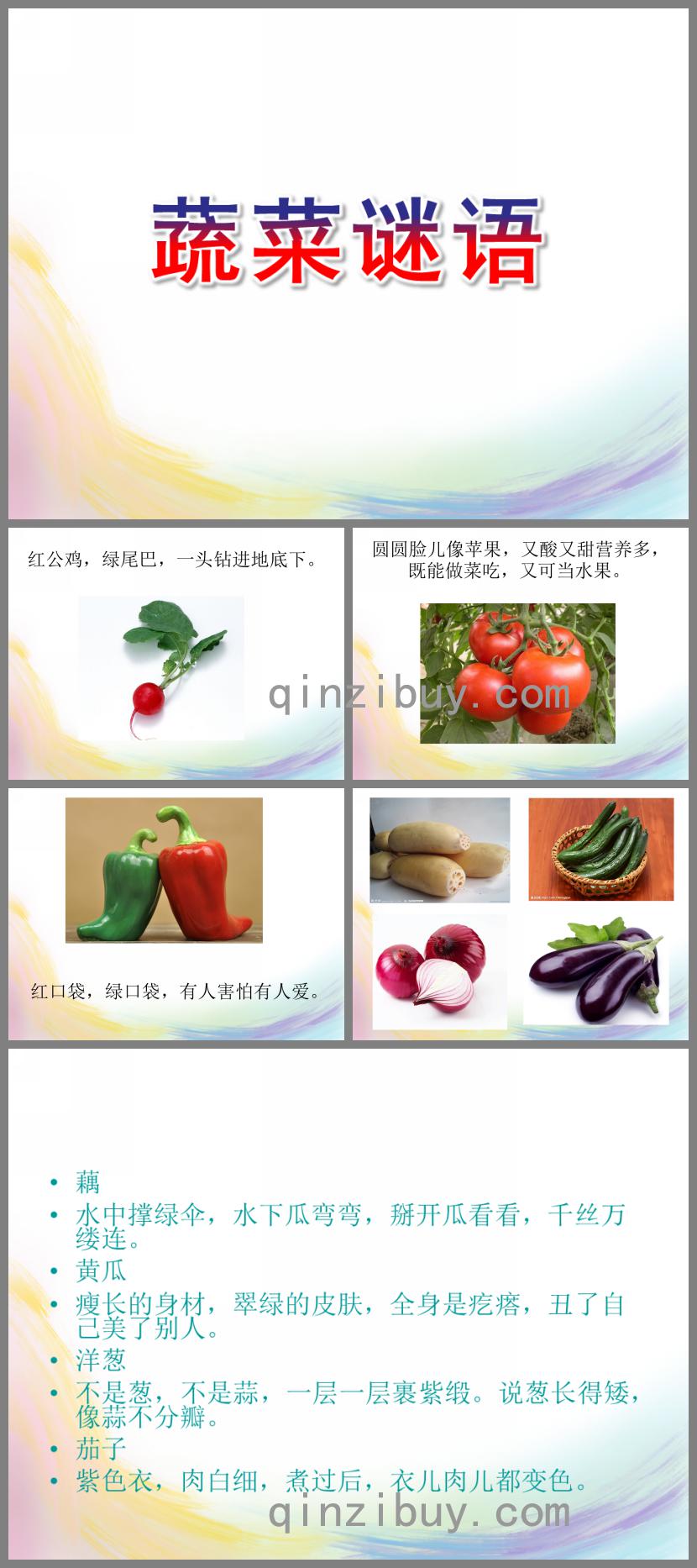 中班语言蔬菜谜语PPT课件