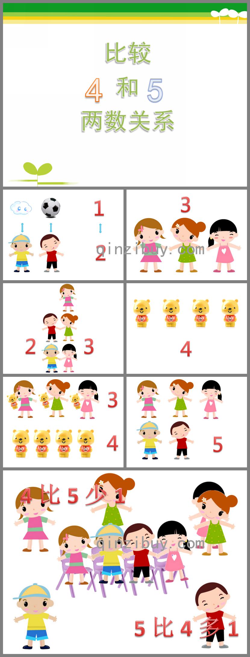 中班数学活动比较4和5的两数关系PPT课件