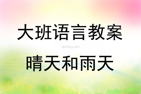 大班语言活动晴天和雨天教案反思