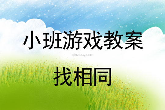 小班游戏活动教案：找相同教案
