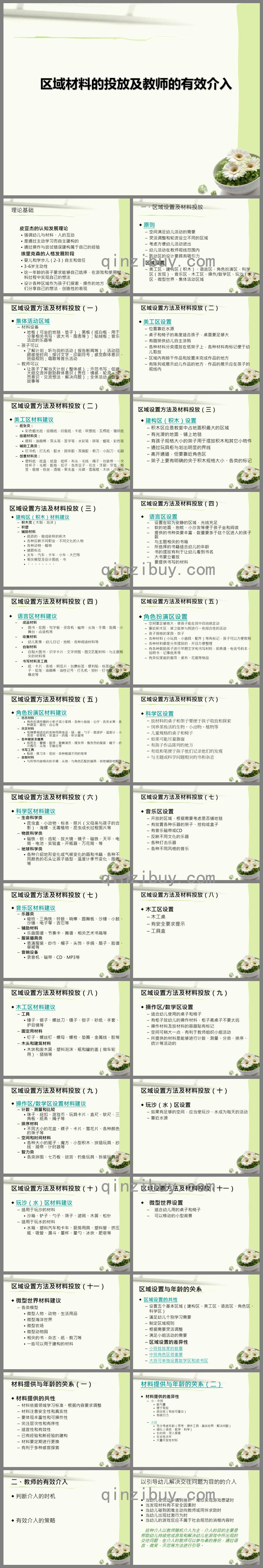 区域材料的投放及教师的有效介入PPT课件