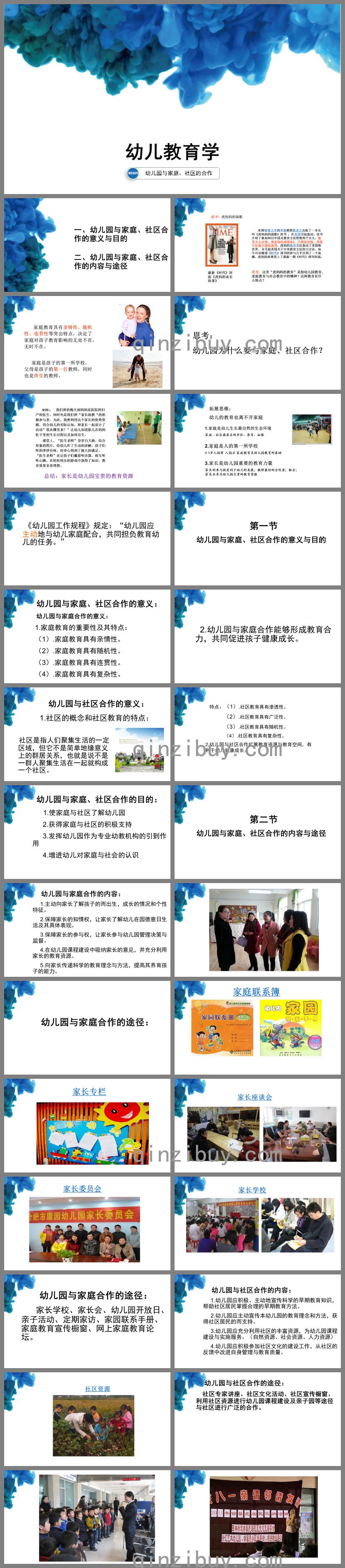 第十一章幼儿园与家庭、社区的合作3课时PPT课件