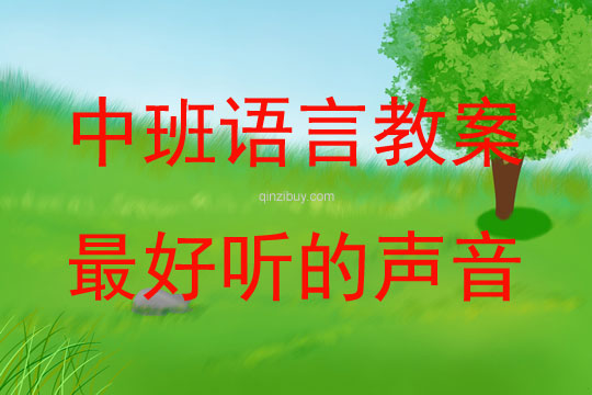 中班语言最好听的声音教案反思