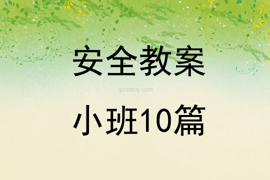 安全教案小班10篇