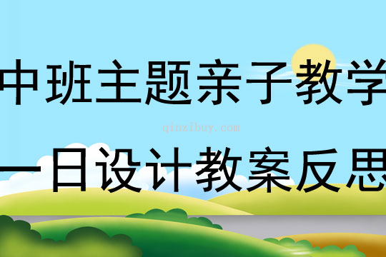 中班主题亲子活动教学一日设计教案反思