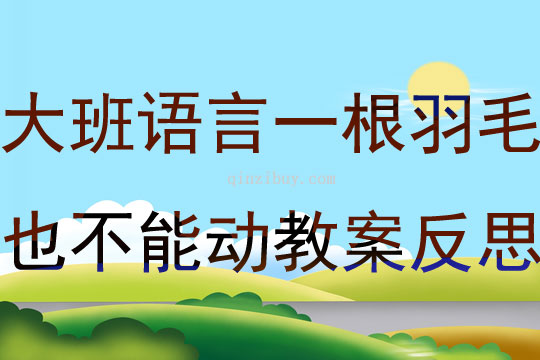 大班语言公开课一根羽毛也不能动教案反思