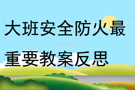 大班安全防火最重要教案反思