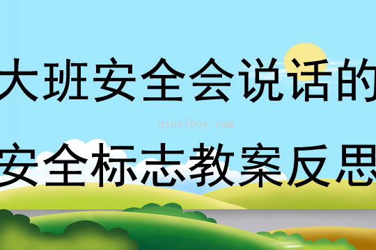 大班安全公开课会说话的安全标志教案反思