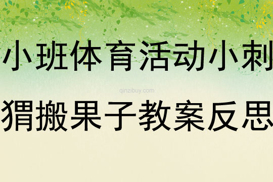 小班体育活动小刺猬搬果子教案反思