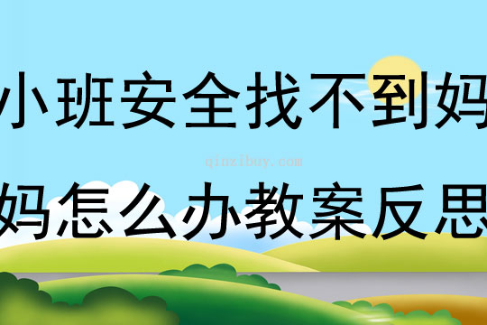 小班安全找不到妈妈怎么办教案反思