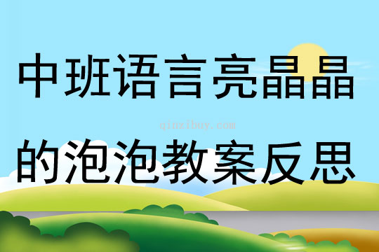 中班语言亮晶晶的泡泡教案反思