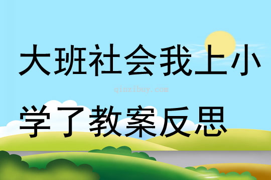 大班社会活动我上小学了教案反思