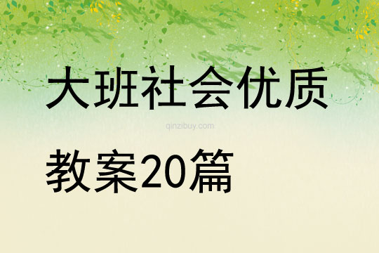 大班社会优质教案20篇