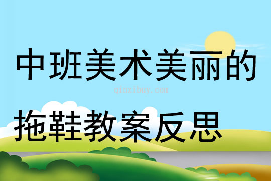 中班美术美丽的拖鞋教案反思