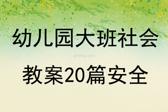 幼儿园大班社会教案20篇安全
