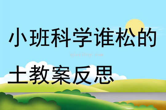 小班科学谁松的土教案反思