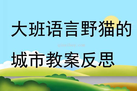 幼儿园大班语言优质课野猫的城市教案反思