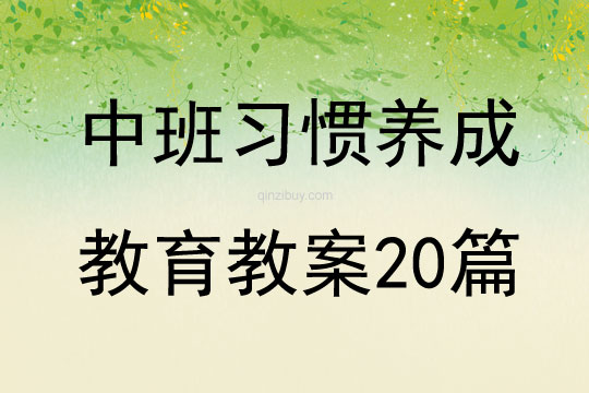 中班习惯养成教育教案20篇