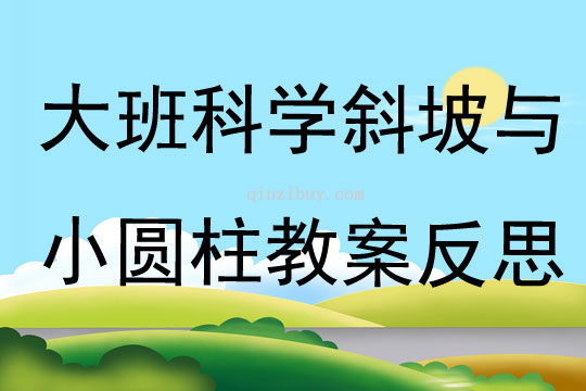 大班科学斜坡与小圆柱教案反思