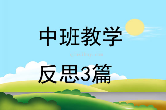 中班教学反思三篇