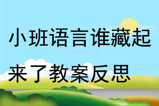 小班语言谁藏起来了教案反思