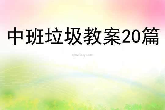 中班垃圾教案20篇