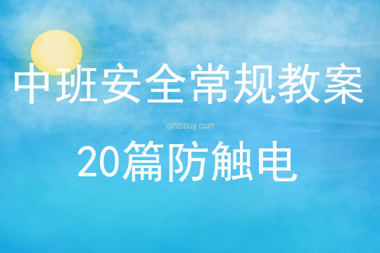 中班安全常规教案20篇防触电