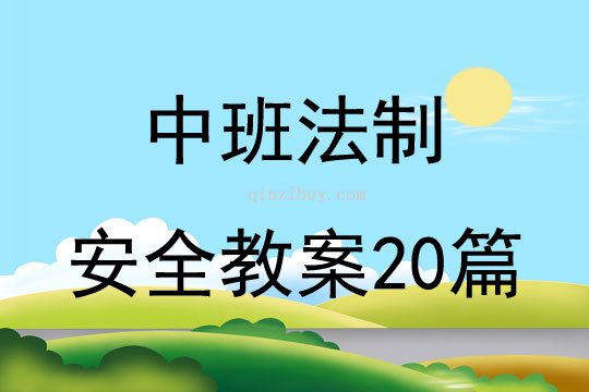 中班法制安全教案20篇