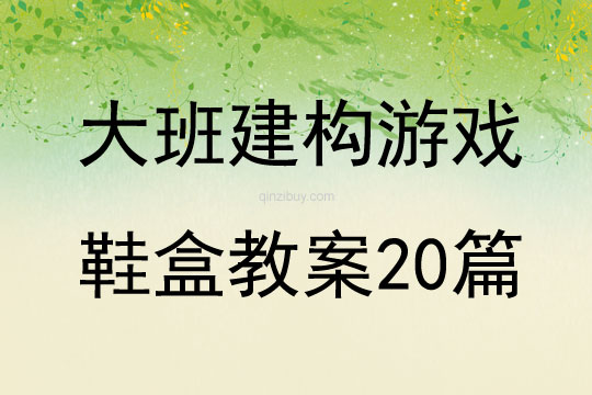 大班建构游戏鞋盒教案20篇