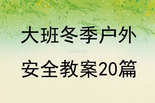 大班冬季户外安全教案20篇