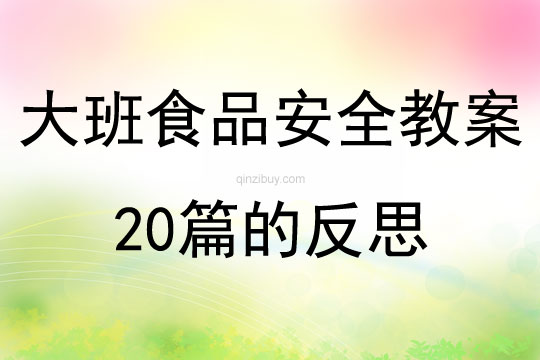 大班食品安全教案20篇的反思