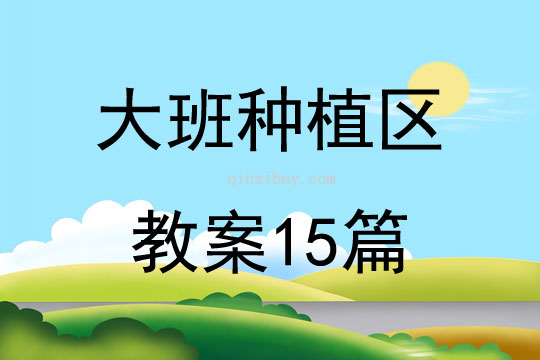 大班种植区教案15篇