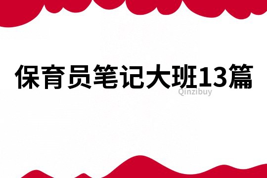 保育员笔记大班13篇
