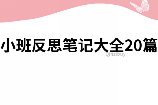 小班反思笔记大全20篇