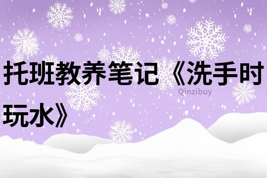 托班教养笔记《洗手时玩水》