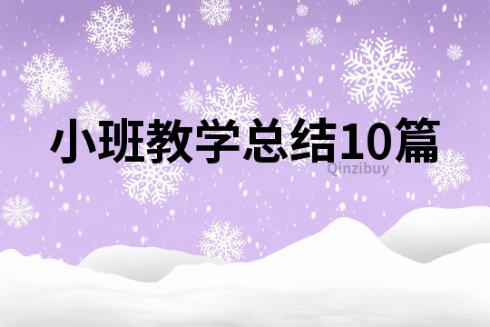 小班教学总结10篇