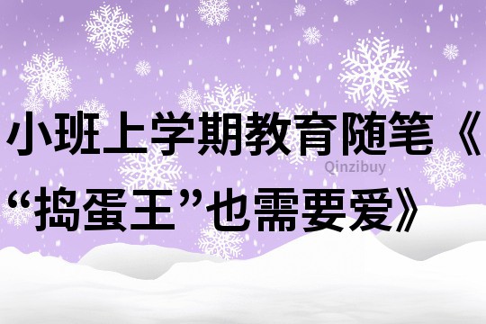 小班上学期教育随笔《“捣蛋王”也需要爱》