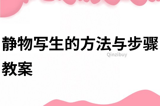 静物写生的方法与步骤教案