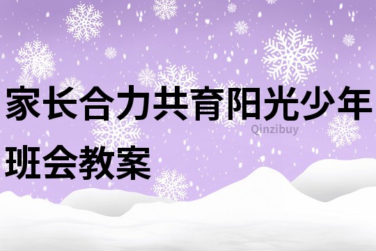 家长合力共育阳光少年班会教案