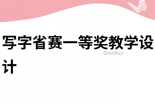 写字省赛一等奖教学设计