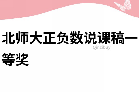 北师大正负数说课稿一等奖