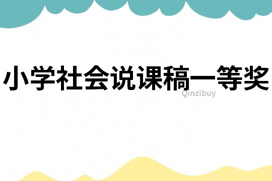 小学社会说课稿一等奖
