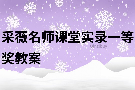 采薇名师课堂实录一等奖教案