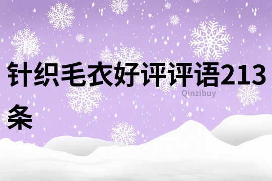 针织毛衣好评评语213条