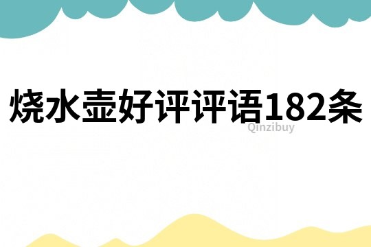 烧水壶好评评语182条