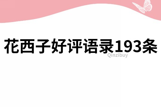 花西子好评语录193条