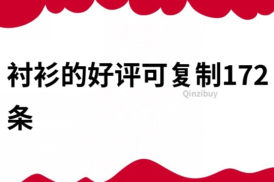 衬衫的好评可复制172条