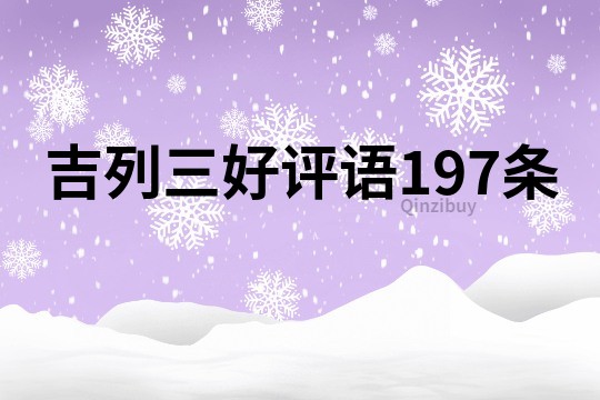 吉列三好评语197条