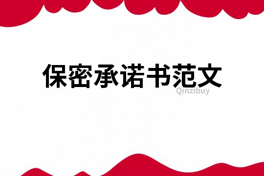 保密承诺书范文